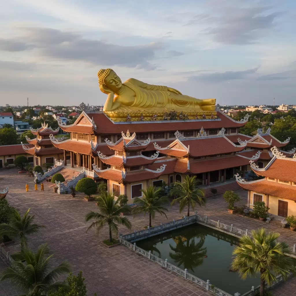 Tượng Phật nằm khổng lồ tại Chùa Hội Khánh  Một kiệt tác kiến trúc tâm linh