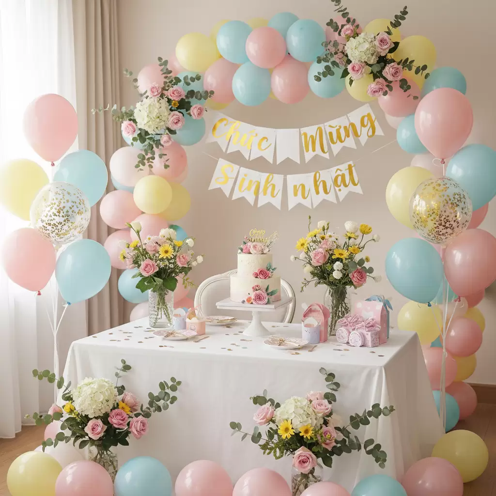 Thỏa thuận gói trang trí giúp buổi tiệc sinh nhật thêm phần lung linh và ý nghĩa