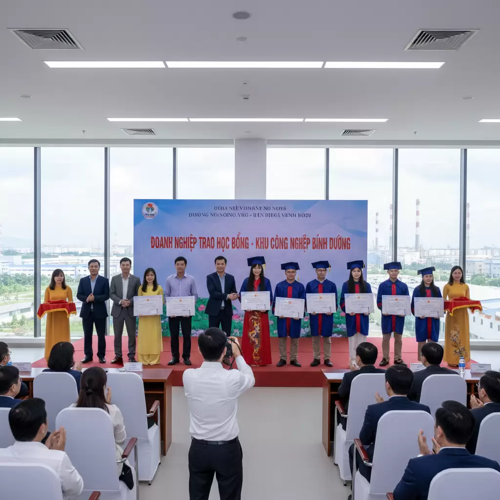 gemini_image_1769833331-1 Các doanh nghiệp tại Bình Dương thường xuyên có các chương trình hỗ trợ tài năng trẻ nhằm tìm kiếm nguồn nhân lực chất lượng