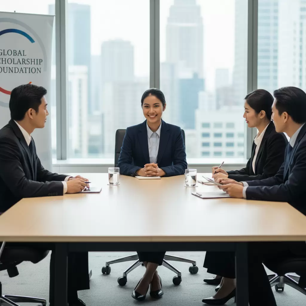 gemini_image_1769833332 Sự tự tin và chuẩn bị kỹ lưỡng là chìa khóa để vượt qua vòng phỏng vấn học bổng thành công